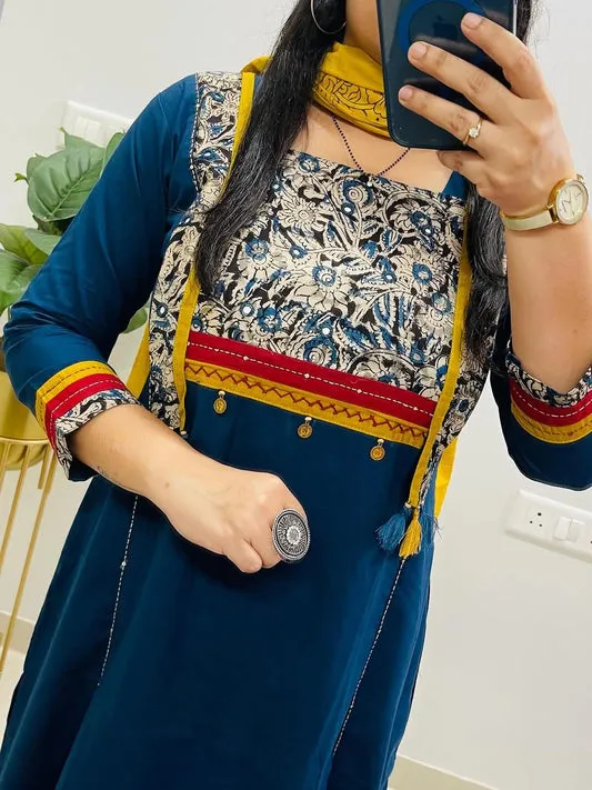 Black Monochrome Velvet Kurti