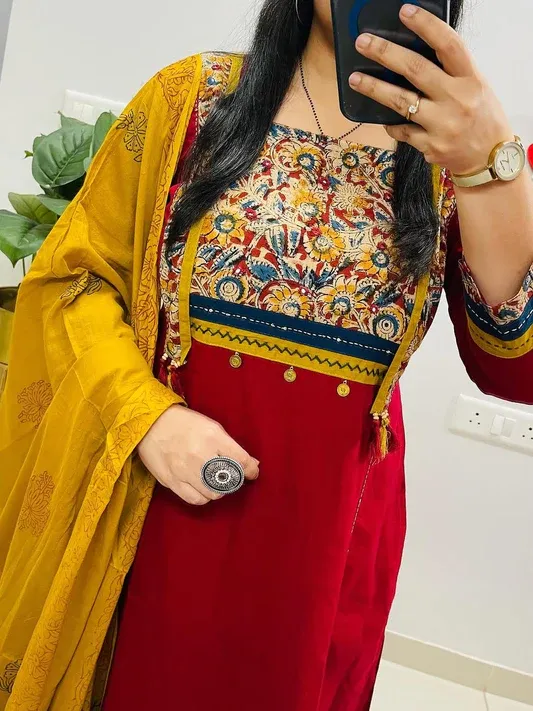 Mauve Cotton Straight Kurti